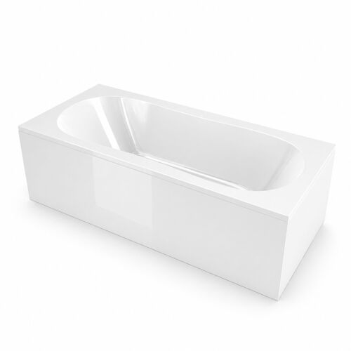 Pack Baignoire 180x80cm et 2 Tabliers recoupables - Blanc Brillant - Marina Round Duo