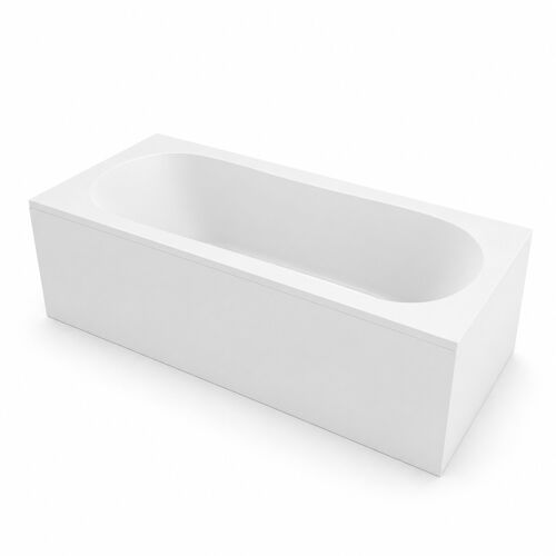 Pack Baignoire 180x80cm et 2 Tabliers recoupables - Blanc Mat - Marina Round Duo