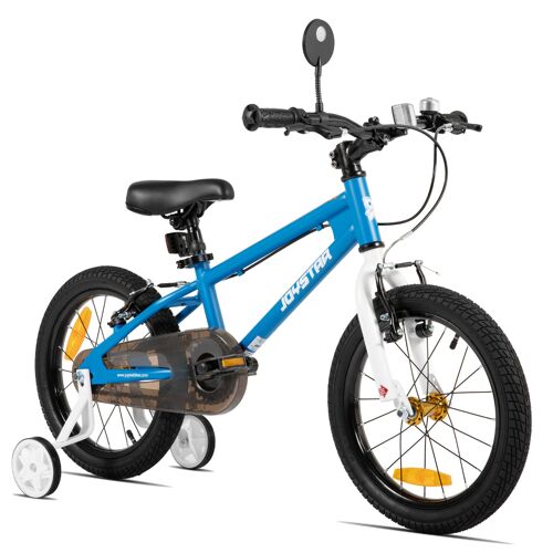Joystar Lomand Vélo Enfant 16 Pouces Avec Roulettes, Bicyclette Style Bmx Pour Tout-Petits Garçons Et Filles De 4 À 7 Ans, Double Frein V-Brake, Selle Réglable, Bleu