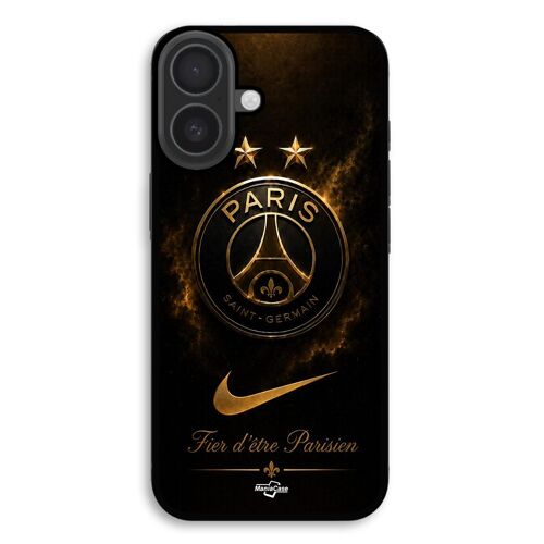 Coque Pour iPhone 17 PSG double champion et fier, noir et dorée Maniacase