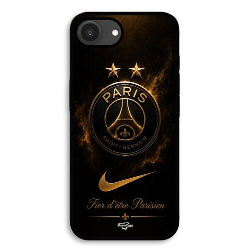 Coque Pour iPhone 17e PSG double champion et fier, noir et dorée Maniacase
