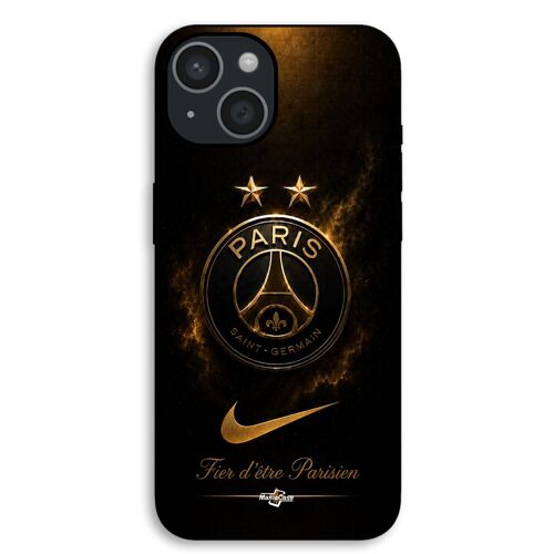 Coque Pour iPhone 12 Pro Max PSG double champion et fier, noir et dorée Maniacase
