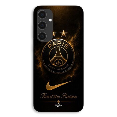 Coque Pour Samsung Galaxy S24 Plus PSG double champion et fier, noir et dorée Maniacase