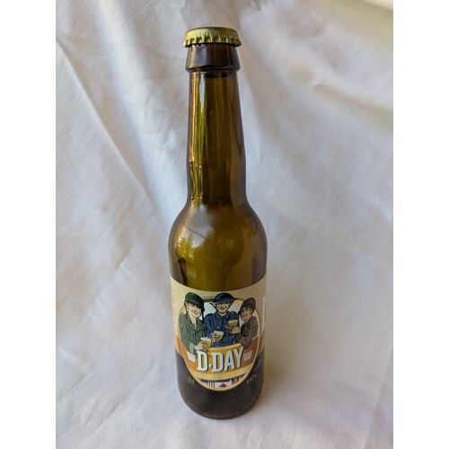Ww2/Postwar France Bouteille Vide De Bière Motif Étiquette D-Day Commémoration Du Débarquement De Normandie