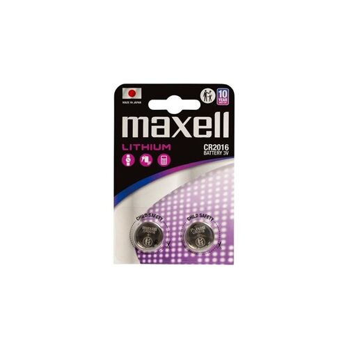 MAXELL Lot de 2 Piles Bouton au Lithium CR2016 - 3V