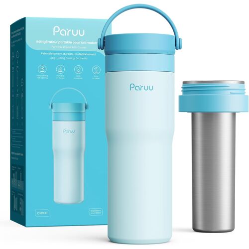 Paruu Glaciere Lait Maternel, Pot Conservation Lait Maternel Portable En Acier Inoxydable 304, Maintien Froid 14?23 Heures, Contenant De 300-700ml, Pour Voyages & Activités Extérieures, Bleu