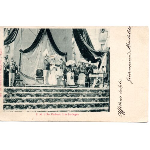 Carte Postale Ancienne Visite Du Roi Umberto I En Sardaigne