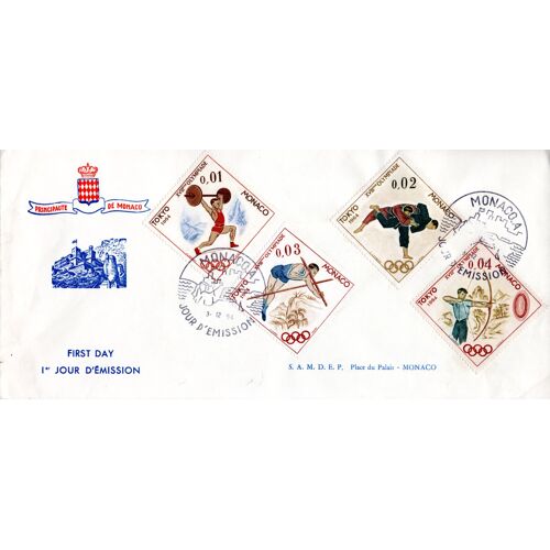 Enveloppe Premier Jour Monaco Jo De Tokyo 1964
