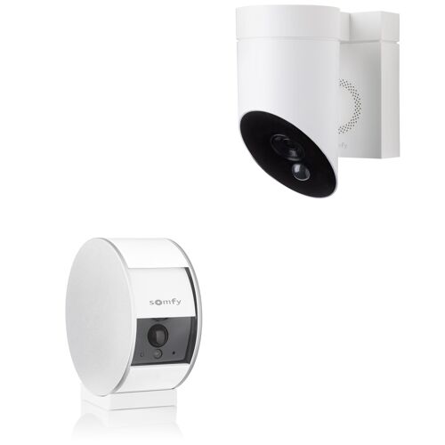 1 caméra intérieure Somfy Indoor Camera et 1 extérieure Somfy Outdoor Camera blanche - Somfy Protect