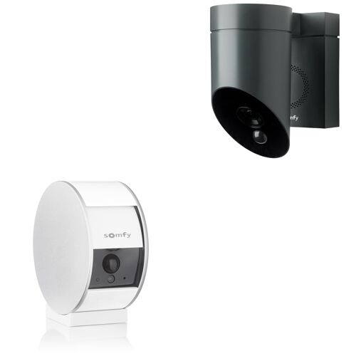 1 caméra intérieure Somfy Indoor Camera et 1 extérieure Somfy Outdoor Camera grise - Somfy Protect