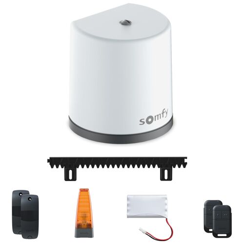 Motorisation de portail coulissant Freevia Essential RTS - Livrée avec 2 télécommandes Keypop, feu clignotant, 4m de crémaillère et batterie de secours - Compatible app TaHoma