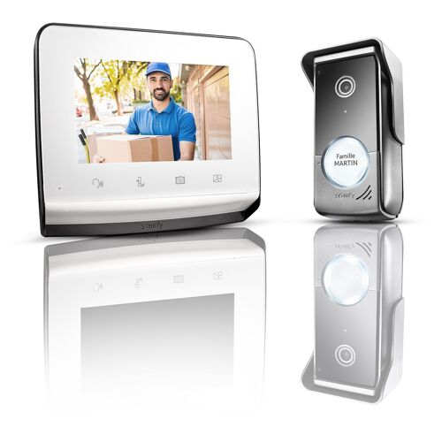 Visiophone V350 - Ecran 7 pouces - Vision nocturne - Caméra grand angle - Mémoire d'images - Pour contrôler jusqu'à 5 équipements motorisés RTS - Installation facile