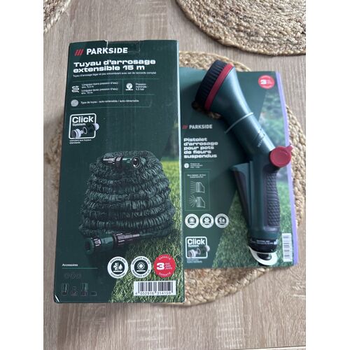 Tuyau d’arrosage avec embout parkside 