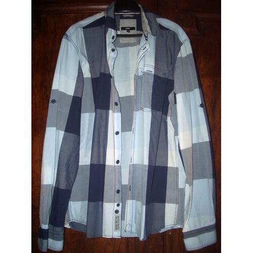 Chemise À Carreaux Tons Bleus Taille L Célio