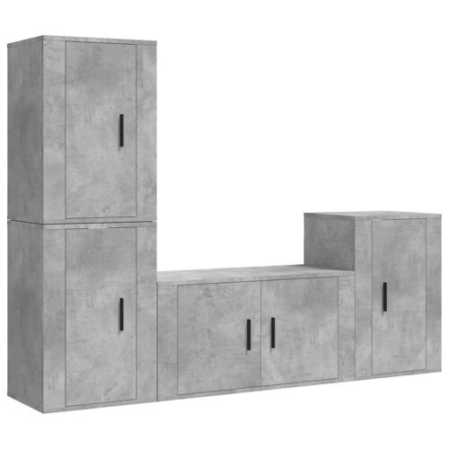 Ensemble de meubles armoire buffet TV télévision salon chambre séjour 4 pièces bois d'ingénierie gris 02_0024709