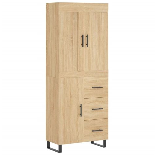 Buffet bahut commode armoire meuble de rangement organisateur cuisine salle de séjour salon haut sonoma 69,5 x 34 x 180 cm bois d'ingénierie marron 02_0034139