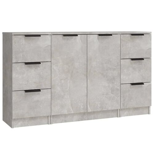 Buffet bahut commode armoire meuble de rangement organisateur cuisine salle de séjour salons 3 pcs bois d'ingénierie gris 02_0037129