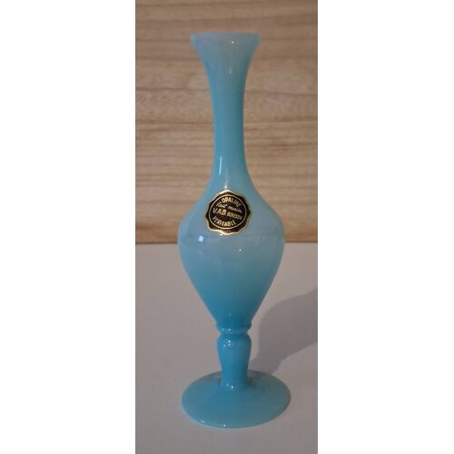Soliflore fait main en opaline turquoise