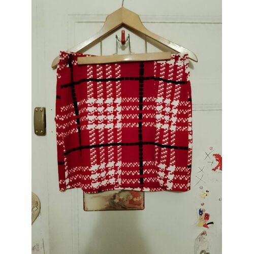 Jupe Moulante À Carreaux Rouges/Blancs 40 L Shein.