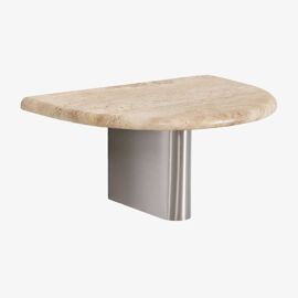Pack de 2 tables de chevet flottantes 40x30 cm Mayeli Travertine
