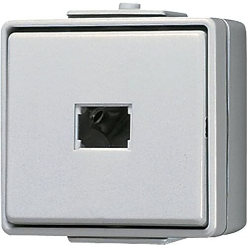 JUNG Bouton-poussoir, Bouton + interrupteur, Gris
