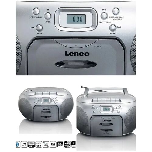 Radio FM - lecteur CD/MP3/USB Radio cassettes portable - Gris