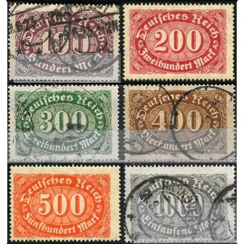 Allemagne, 3ème Reich 1921 / 1922, Période Inflation, Beaux Timbres Neufs** / * / Oblitérés Yvert 155 156 158 159 184 187, Type Grans Chiffre Sur Rosace Ovale.