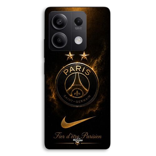 Coque Pour Xiaomi Redmi Note 13 5G PSG double champion et fier, noir et dorée Maniacase