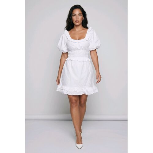 Robe Blanche Na-Kd Femme ¿ Neuve Avec Étiquette ¿ Taille S ¿ Manches Bouffantes