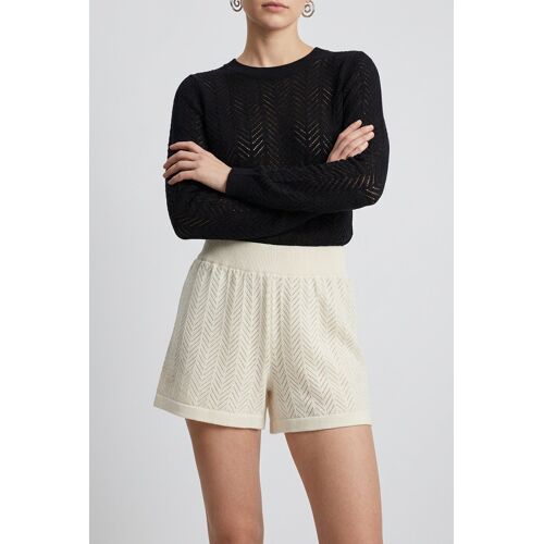 Short Beige Écru Na-Kd Femme ¿ Neuf Avec Étiquette ¿ Taille Xs ¿ Maille Ajourée