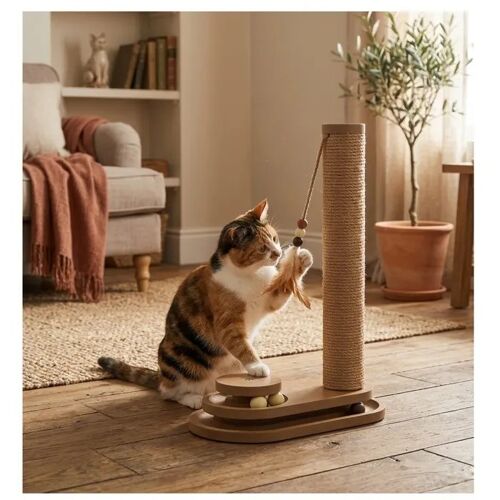 Jeu A Griffer Avec Circuit A Balle Brun Pour Chat 35 X 46 Cm Marron