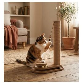 Jeu A Griffer Avec Circuit A Balle Brun Pour Chat 35 X 46 Cm Marron