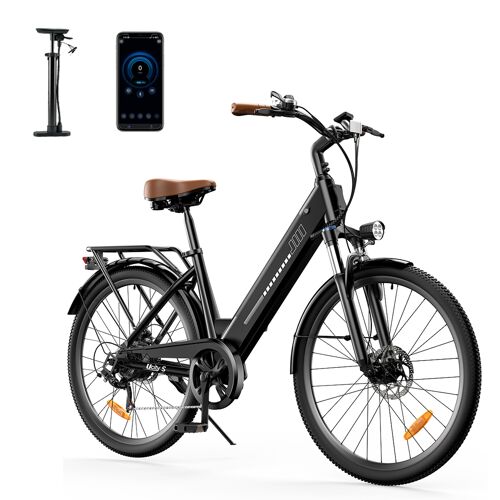 Vélo Électrique Ucity, Vtt Électrique Noir 26" - Batterie Amovible 36v13ah Moteur 350w Vitesse Max 35km/H Shimano 7 Vitesses