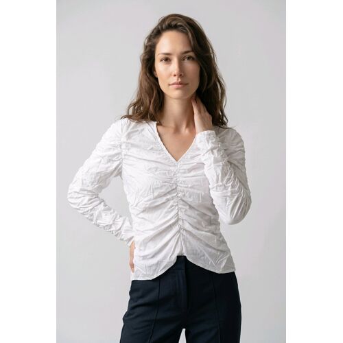 Top Blanc Na-Kd Femme ¿ Neuf Avec Étiquette ¿ Taille Xs ¿ Manches Longues Froncées