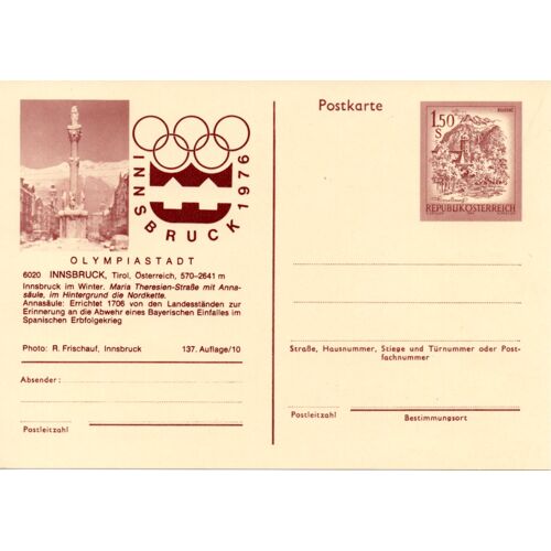 Carte Postale Jo Innsbruck 1976