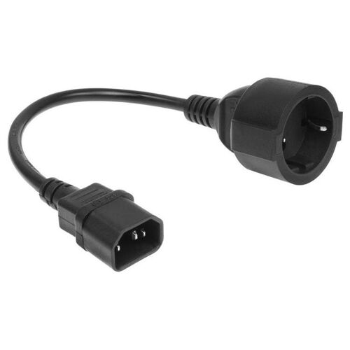 ACT - Câble d'alimentation - IEC 60320 C14 pour power CEE 7/3 (F) - 250 V - 10 A - 20 cm - noir