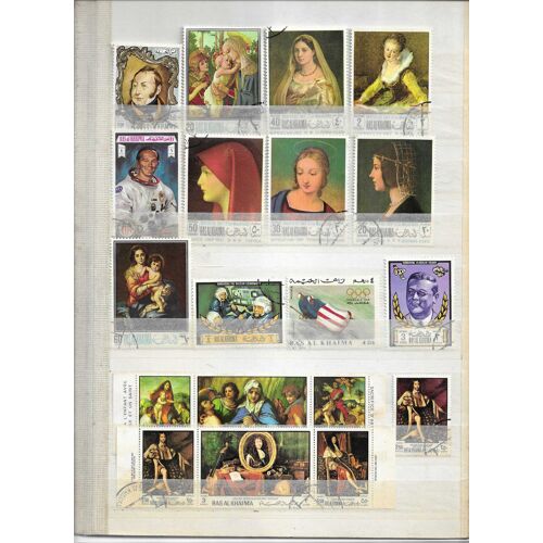 61 Timbres Et 4 Triptyques Arabie Du Sud Est Ras Al Khaima