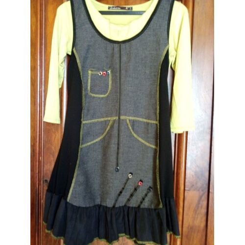 Ensemble Robe Grise Et T-Shirt Vert Pomme Taille 36/38 Marque Lmv
