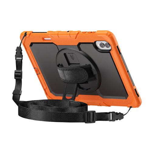 Coque Intégrale pour Galaxy Tab S11 Ultra avec Poignée Support et Bandoulière Orange