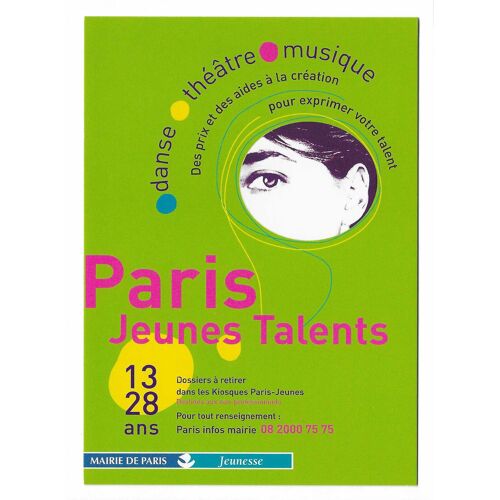 Carte De Collection Mairie De Paris , Jeunesse , Paris Jeunes Talents , Danse Théâtre Musique