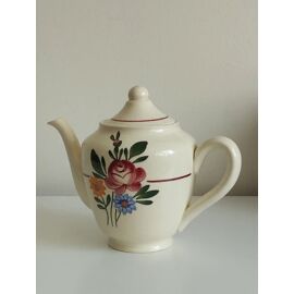 Théière Printanière Bordeaux Crème Sarreguemines