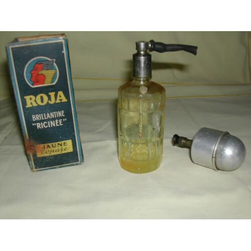 Ancien Flacon De Brillantine Avec Vapo Roja Rechargeable Collector