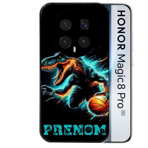 Coque noire pour MAGIC 8 PRO motif basket et dino personnalisee