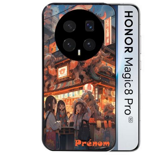 Coque noire pour MAGIC 8 PRO motif anime street japan personnalisee
