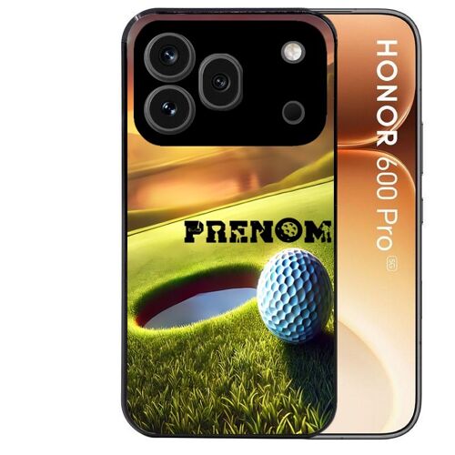 Coque noire pour HONOR 600 PRO 5G motif golf personnalisee