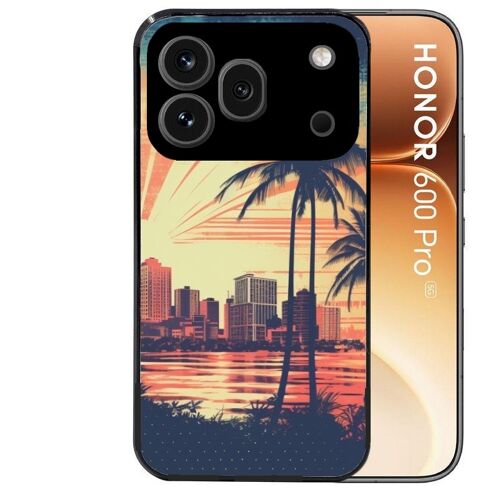Coque noire pour HONOR 600 PRO 5G hawaii retro