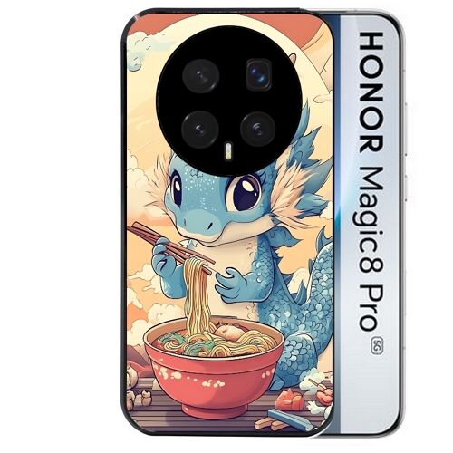 Coque noire pour MAGIC 8 PRO motif dragon ramen 2