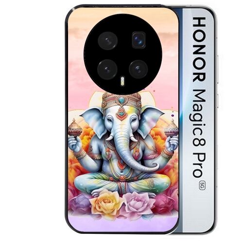 Coque noire pour MAGIC 8 PRO motif elephant namaste