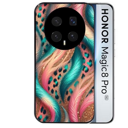 Coque noire pour MAGIC 8 PRO motif effet fourrure leopard 2