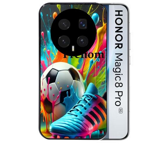 Coque noire pour MAGIC 8 PRO motif foot color personnalisee